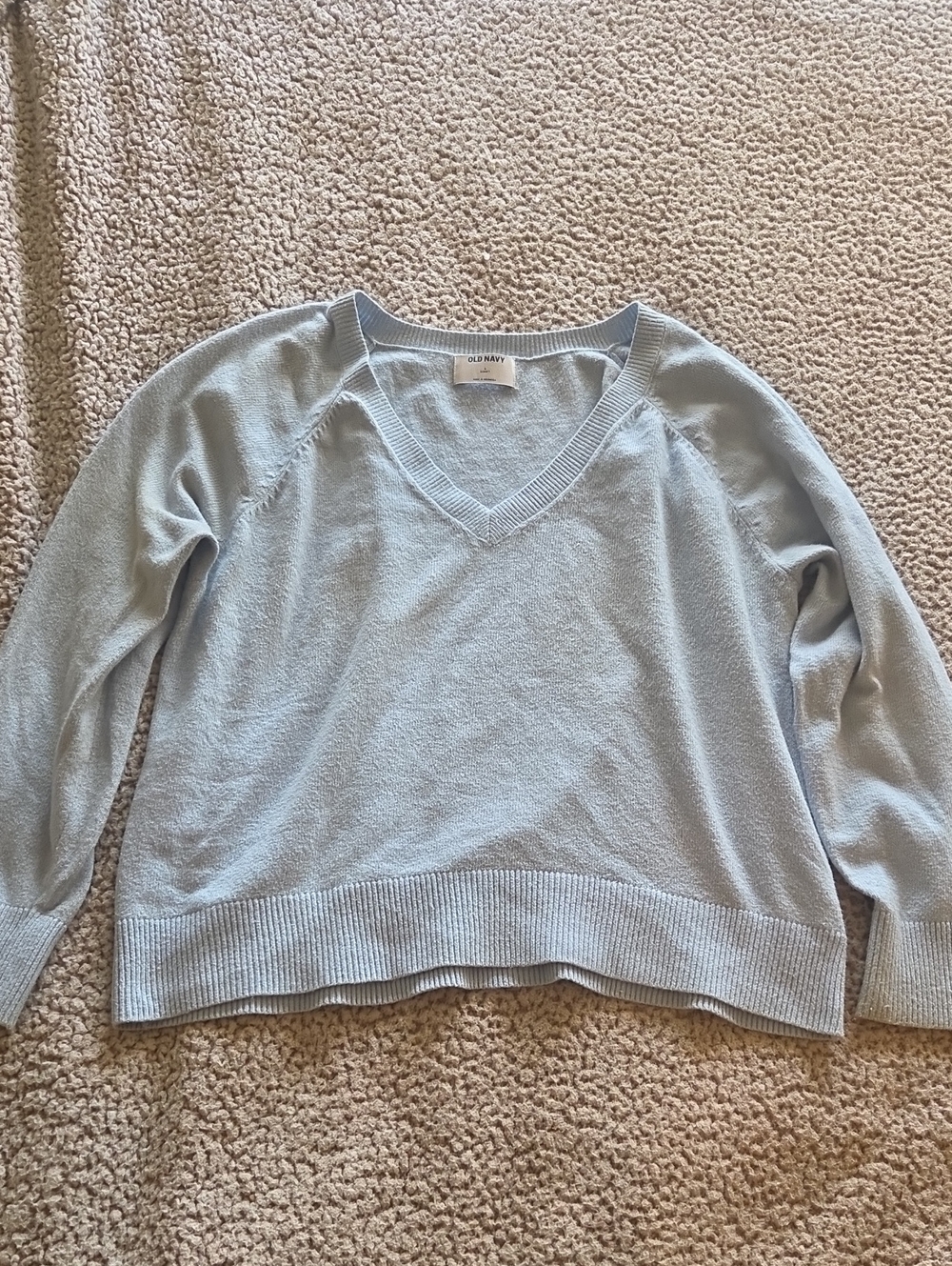 Old Navy Women's Pale Blue V-Neck Pullover Sweater